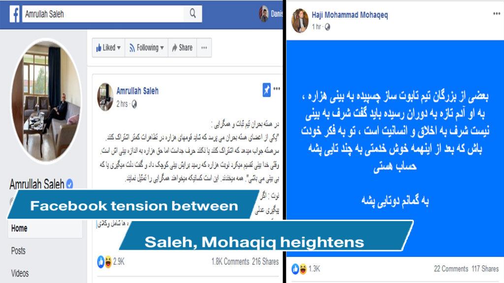 Facebook tension between Saleh, Mohaqiq heightens