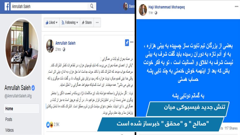 Facebook tension between Saleh, Mohaqiq heightens
