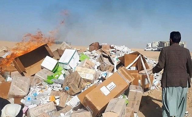 2 tons of expired medicines torched in Nimroz