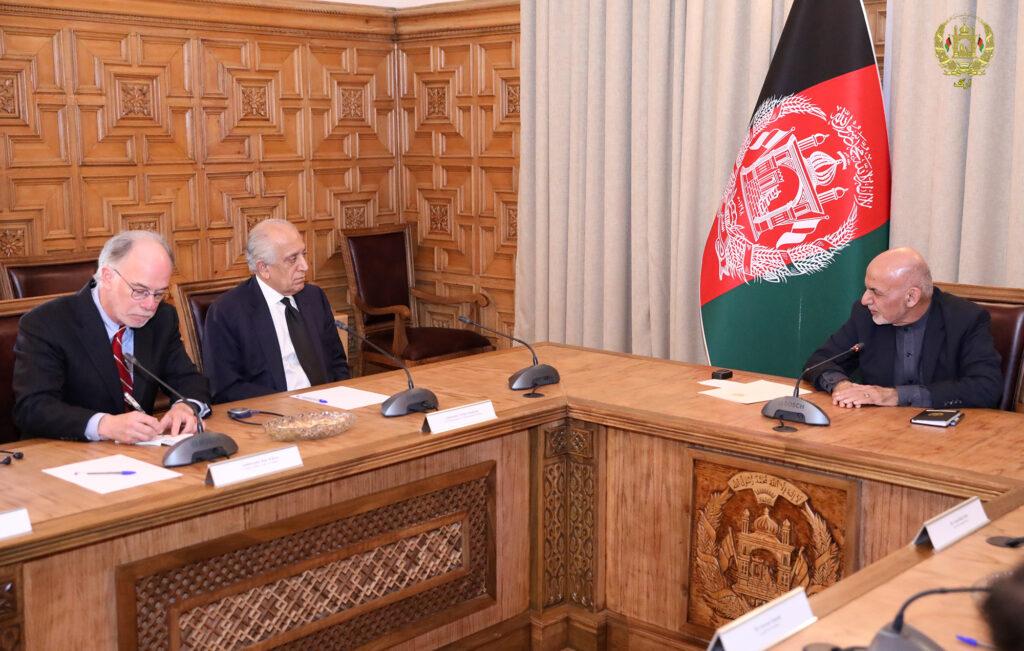 Khalilzad, Ghani confer on reduction of violence
