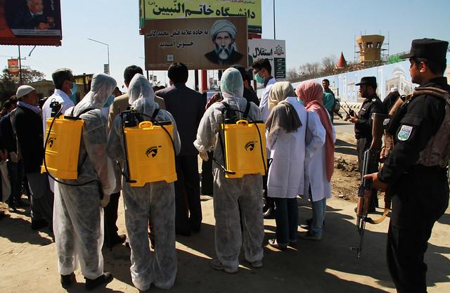 Vehicle being sprayed