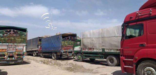 Trucks with fruits, vegetables await entry at Nimroz, Kandahar customs