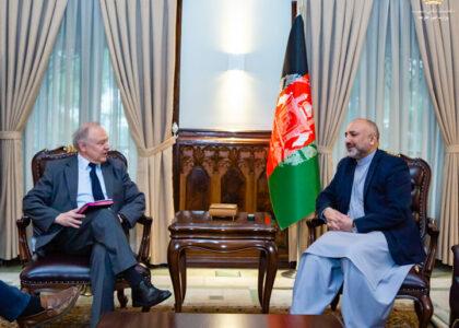 Atmar, Ilsaas confer on peace process & reforms