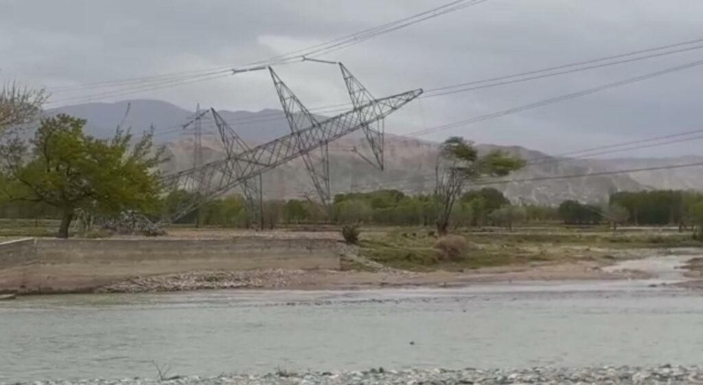 Power transmission line cut as a result of clash
