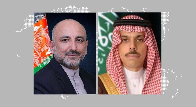 Afghan, Saudi FMs discuss ceasefire, intra-Afghan talks