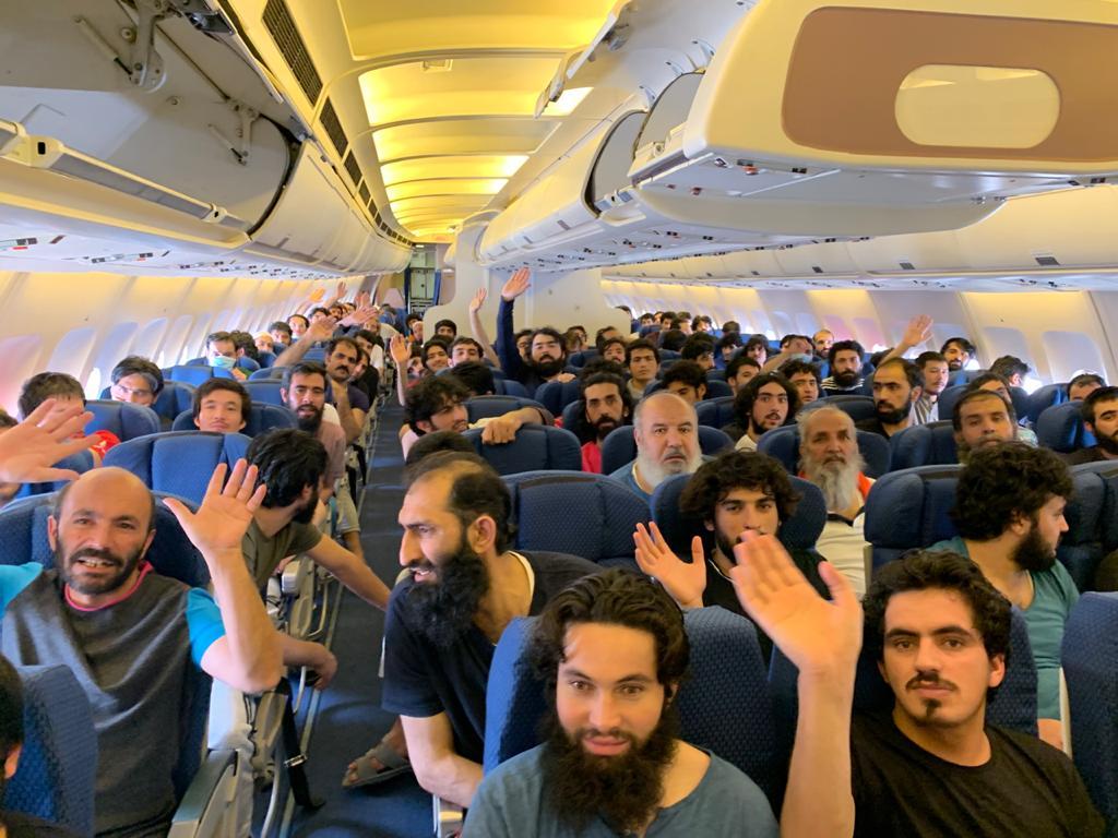 Freed by S. Arabia, 224 Afghans return home