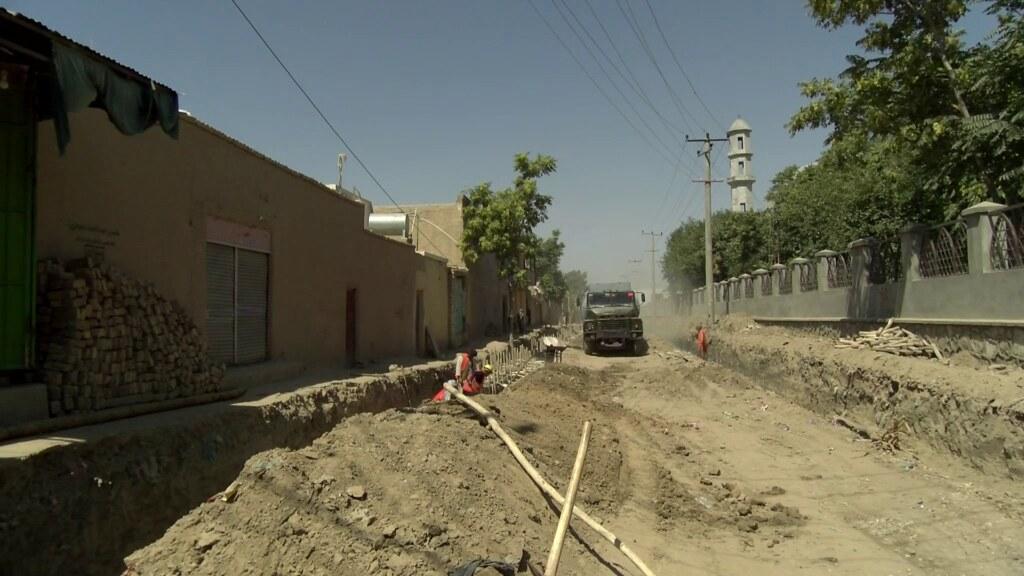Construction work on Mirwais Mena road