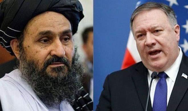 ​ملابرادر ومايک پومپيو درمورد پروسۀ صلح افغانستان با هم صحبت کردند