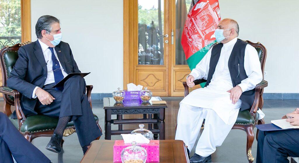 Atmar, Pontecorvo confer on Loya Jirga’s outcomes