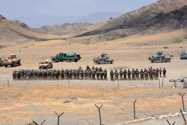 Afghan troops conduct military drill near Durand Line