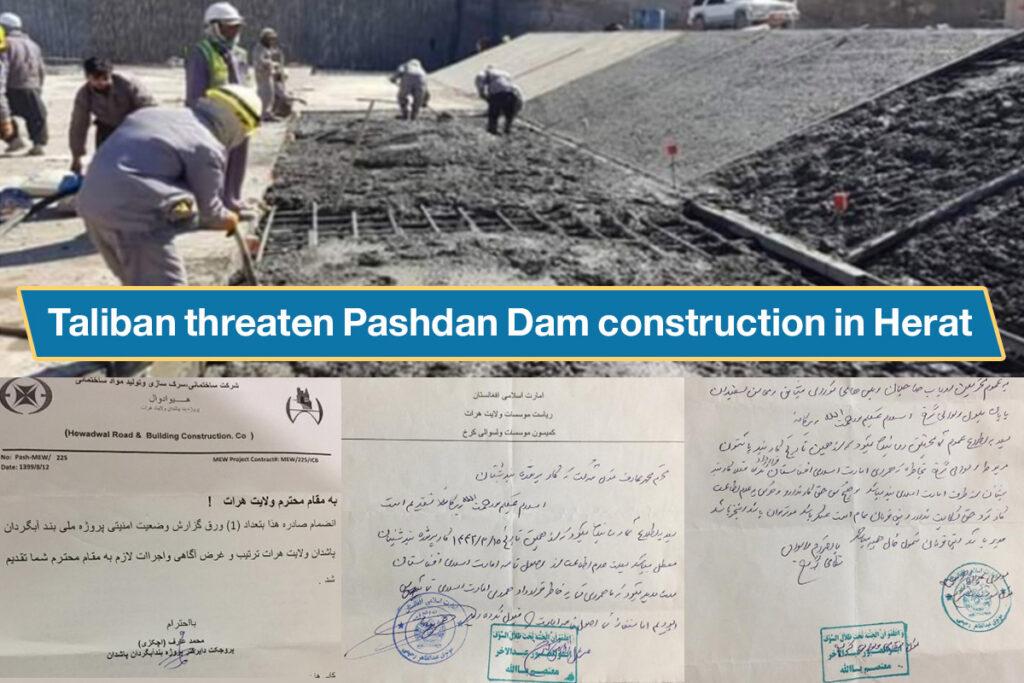 Taliban threaten Pashdan Dam construction in Herat