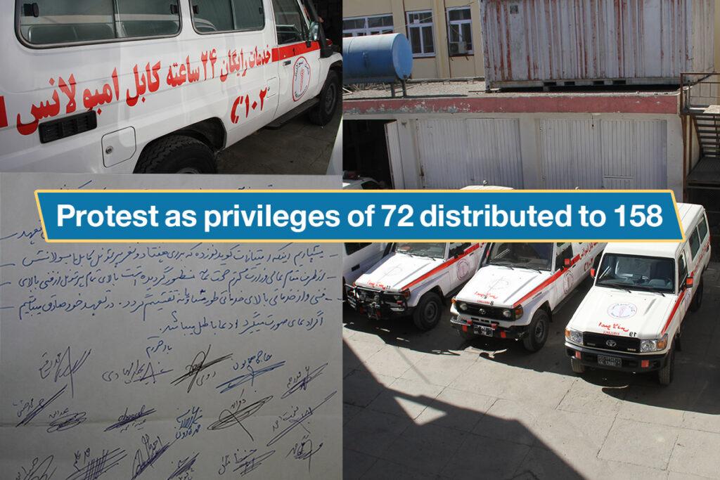 Protest as privileges of 72 distributed to 158