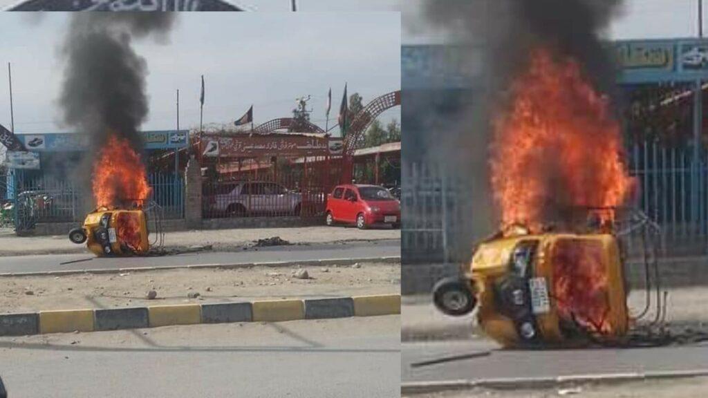 Magnetic bomb blast killed driver destroy Rakshaw in Jalalabad