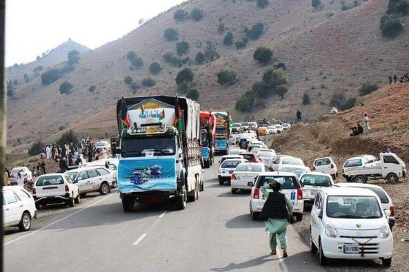 Tajikistan-bound Afghan goods arrive at Ghulam Khan Port