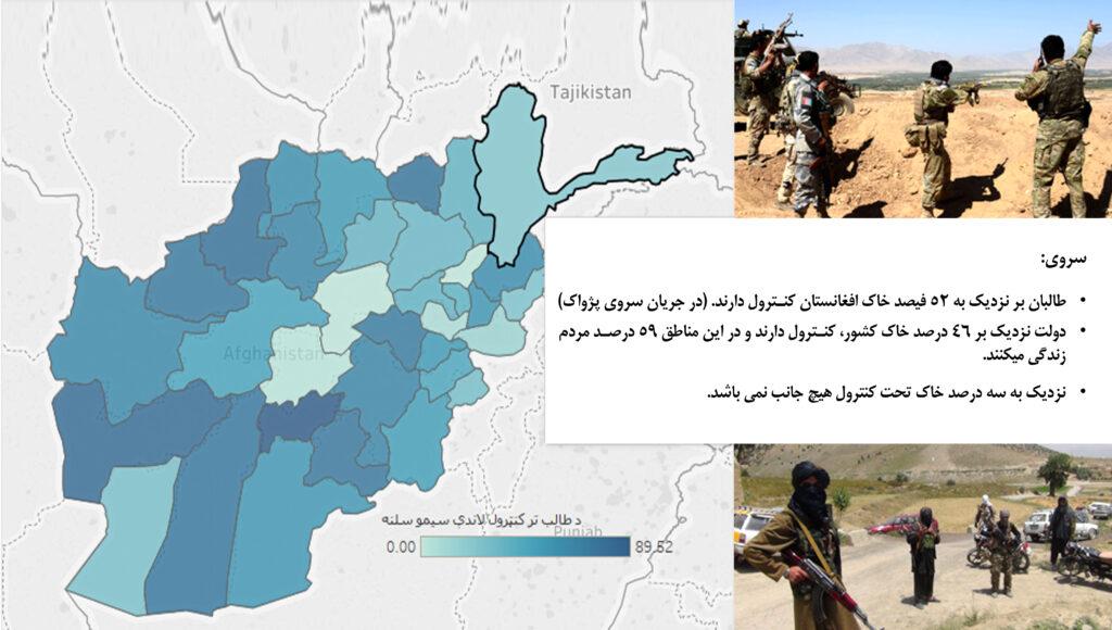 سروی: خاک بیشتر در کنترول طالبان قرار دارد؛ اما اکثر مردم در مناطق زیر کنترول حکومت زندگی میکنند