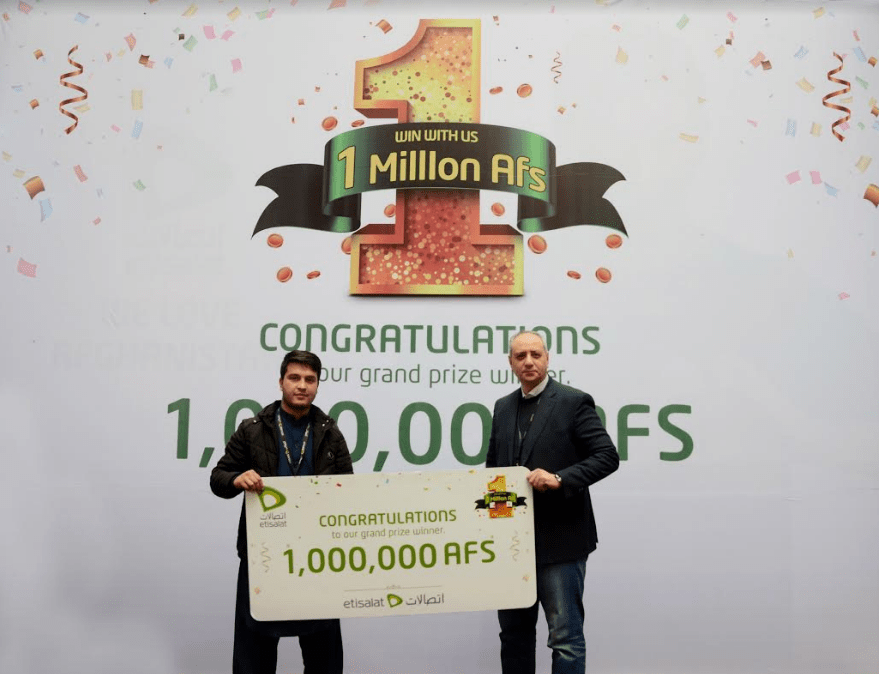 ETISALAT GIVES AFN1,000,000 TO THE LUCKY WINNER