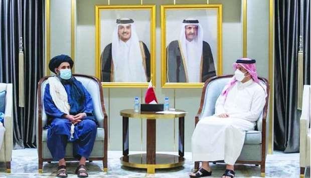 Qatari FM, Baradar discuss developments in peace talks