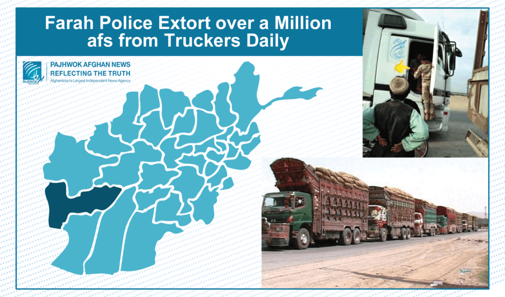 Farah police extort over a million afs from truckers daily