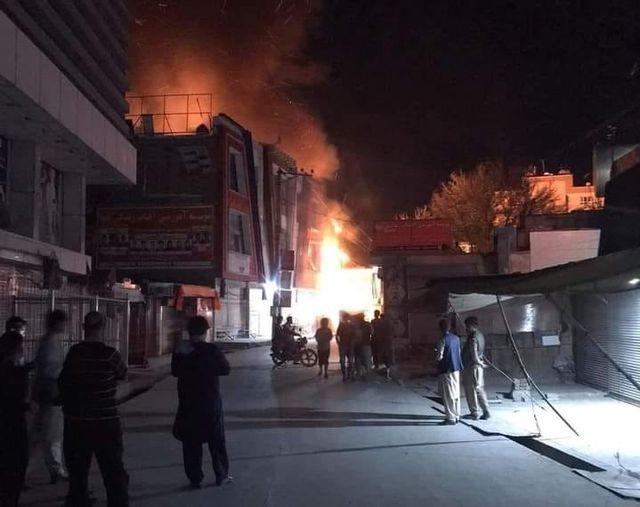 وقوع آتش سوزی در یک سرای لیلامی در کابل خسارات مالی بر جا گذاشت