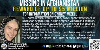 US renews reward offer for info on missing citizen
