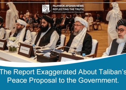 Report on Taliban presenting peace plan exaggerated