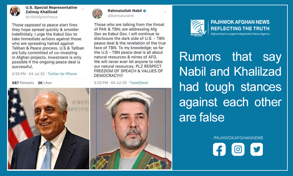 Fake heated tweets attributed to Khalilzad, Nabill