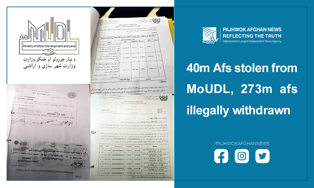 40m afs stolen from MoUDL, 273m afs illegally withdrawn