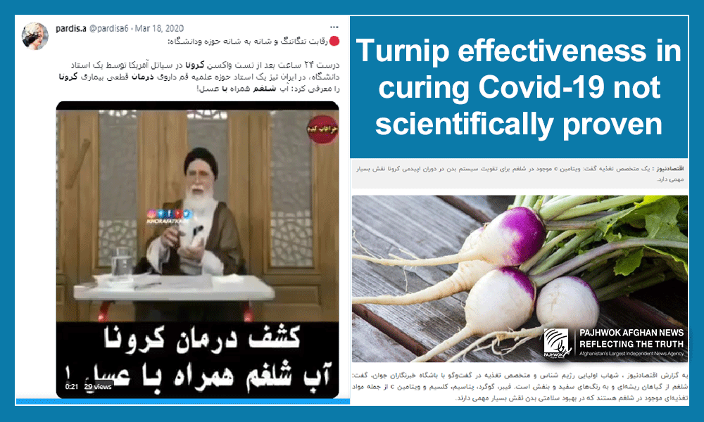Turnip effectiveness in curing Covid-19 not scientifically proven