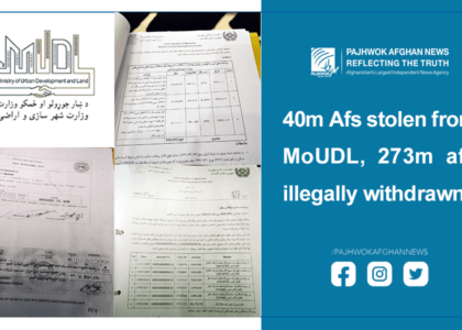 40m afs stolen from MoUDL, 273m afs illegally withdrawn