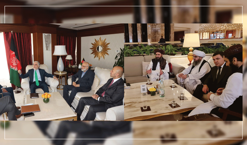 Abdullah, Baradar share respective positions on peace in Qatar