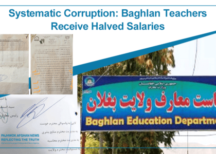 Systematic corruption: Baghlan teachers receive halved salaries