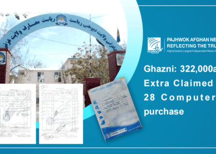 Ghazni: 322,000afs extra claimed in 28 computers’ purchase