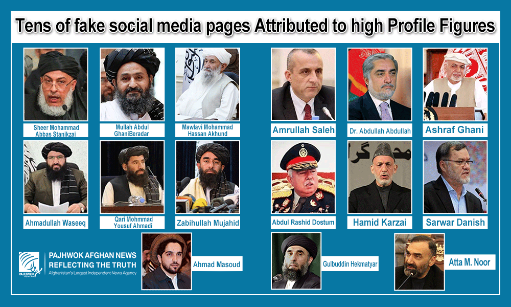 Tens of fake social media pages attributed to high profile figures