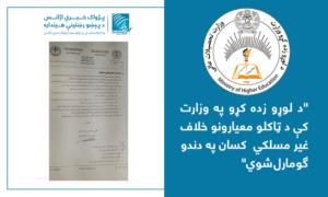 “د لوړو زده کړو په وزارت کې د ټاکلو معیارونو خلاف غیر مسلکي کسان په دندو ګومارل شوي”