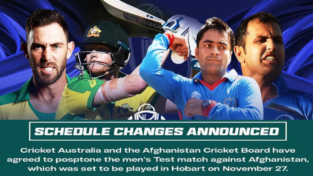 AUS VS AFG 5-day cricket match postponed