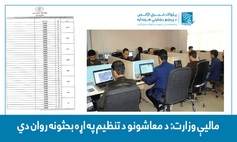 مالیې وزارت: د معاشونو د تنظیم په اړه بحثونه روان دي