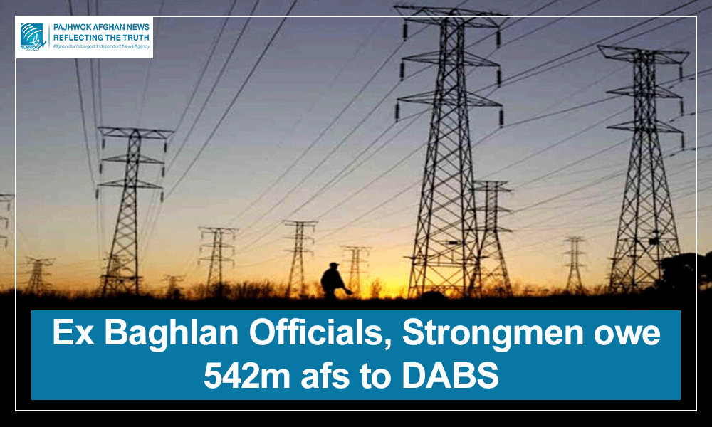 Ex Baghlan officials, strongmen owe 542m afs to DABS