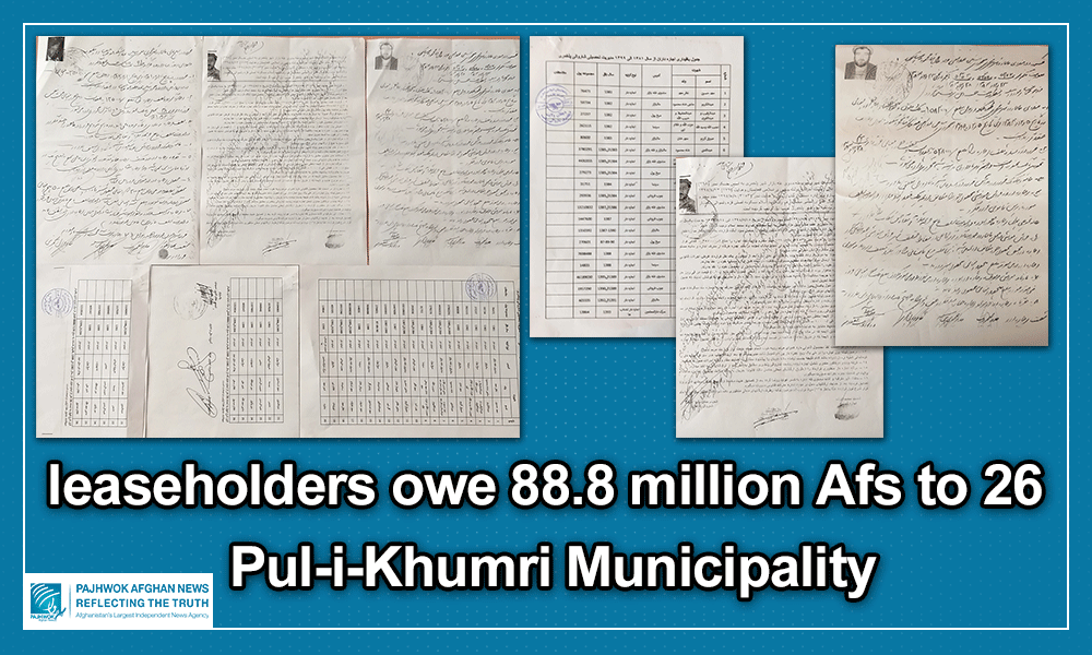 26 leaseholders owe 88m afs to Pul-i-Khumri Municipality