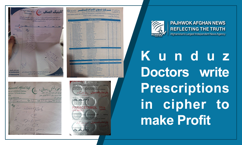 Kunduz doctors write prescriptions in cipher to make profit