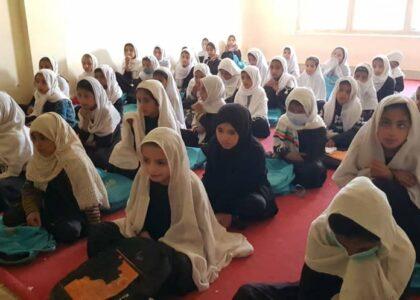 Girls in Logar’s Kharwar district attend classes for first time