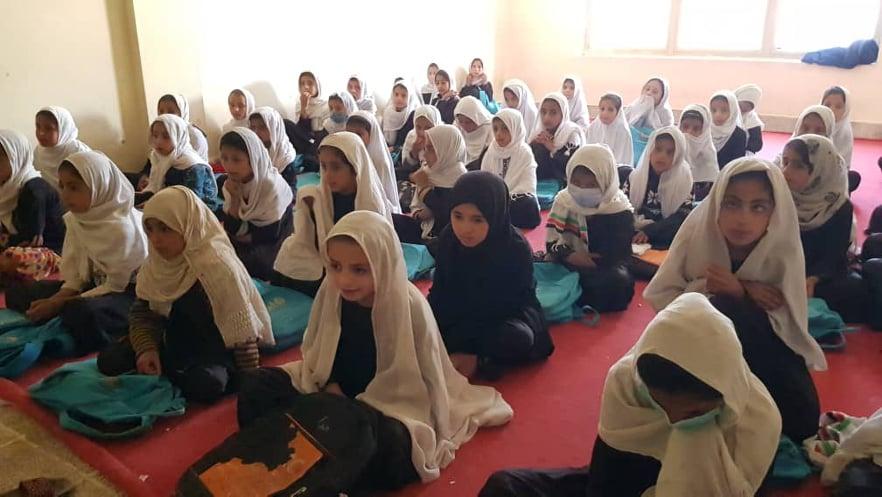 Girls in Logar’s Kharwar district attend classes for first time