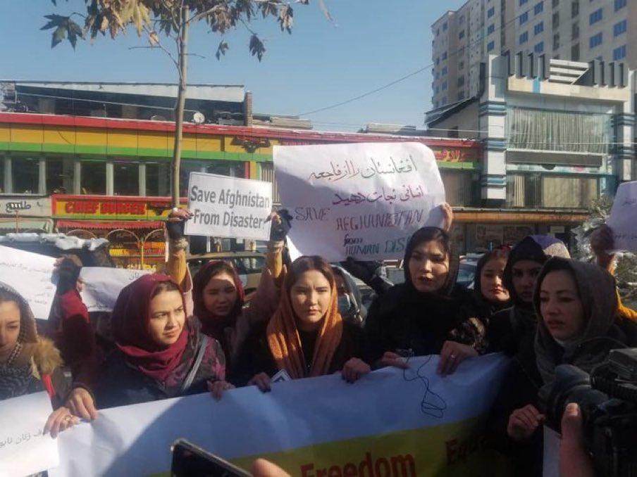 Kabul women rally for right to education, work