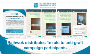 Pajhwok distributes 1m afs to anti-graft campaign participants
