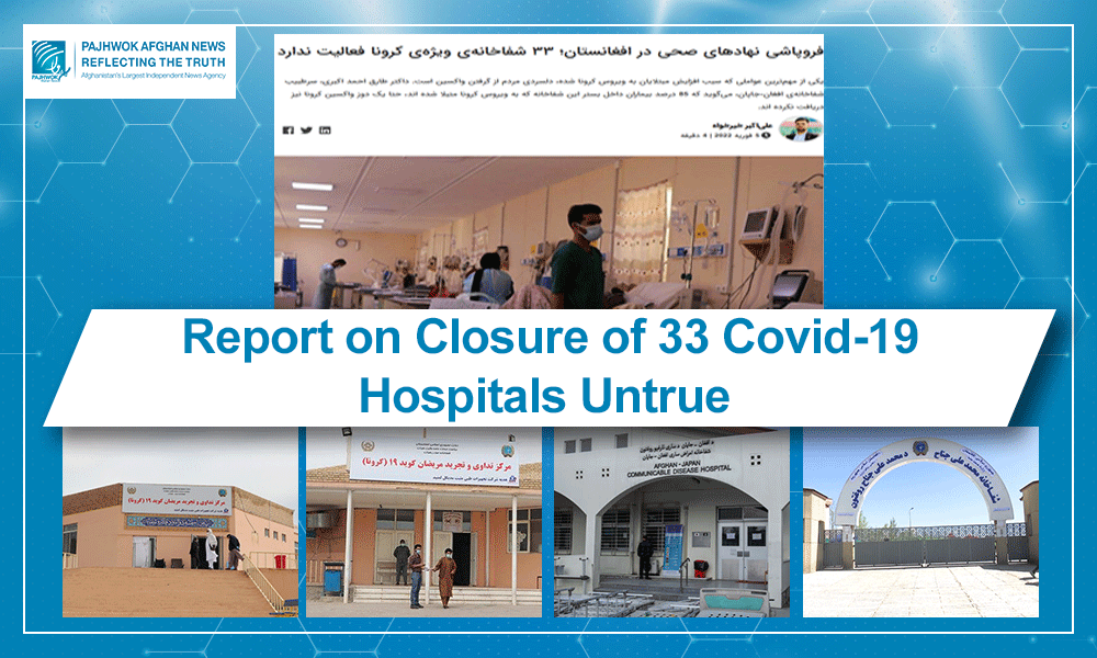 Report on closure of 33 Covid-19 hospitals untrue