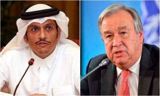 وزیر امورخارجۀ قطر با سرمنشی سازمان ملل پیرامون افغانستان گفتگو کرده‌است