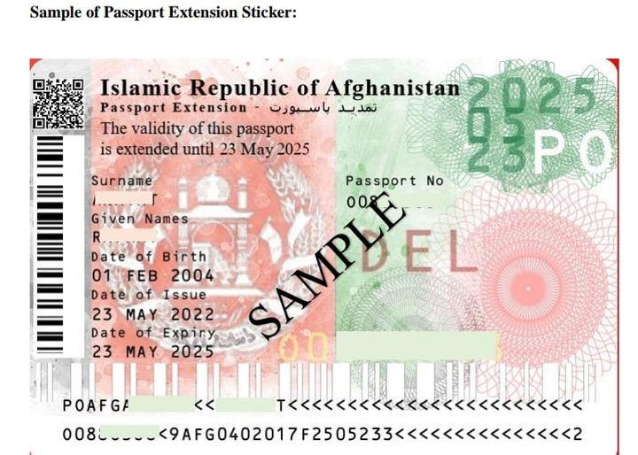 سفارت افغانستان در هند، با استفاده از ستیکر‌های جدید روند تمدید پاسپورت‌ها را آغاز می‌کند