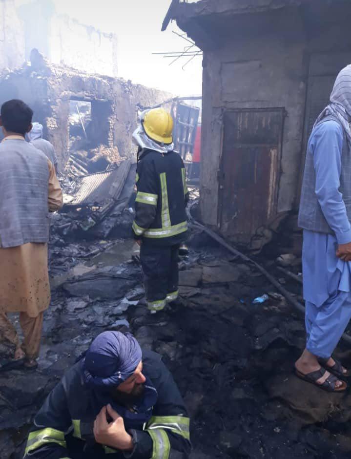 Elderly man killed as fire rips through Balkh carton storage