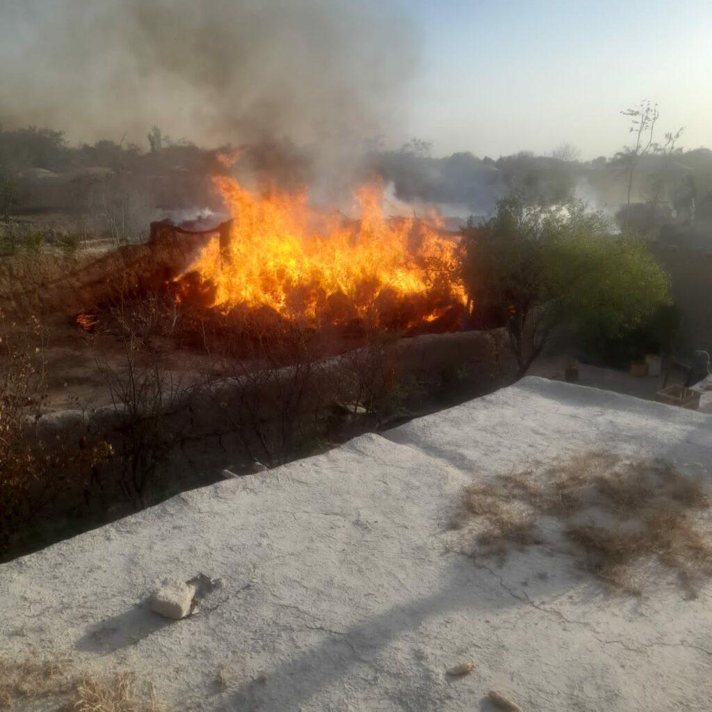 آتش‌سوزی در قریۀ «بالامردیان» ولسوالی فیض‌آباد جوزجان مهار گردید