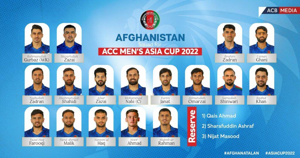 Afghanistan announce 17-member squad for Asia Cup