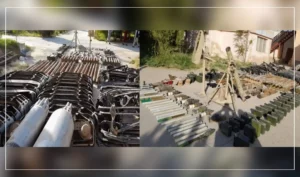 منبع: یک ذخیره‌گاه بزرگ اسلحه در شهر شبرغان کشف و به‌دست آمده‌است